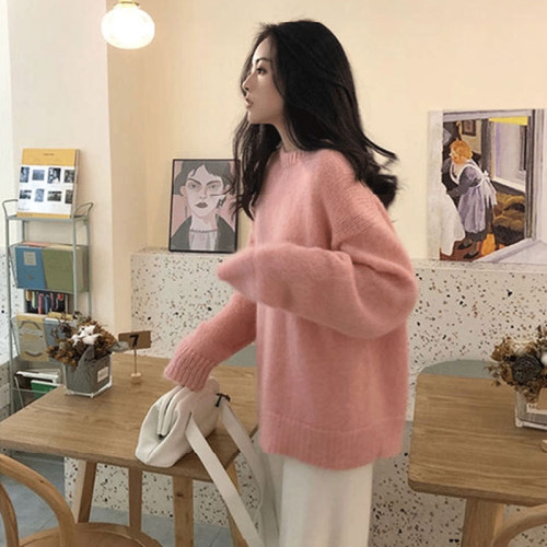 馬海毛軟糯毛衣女2025秋冬新款慵懶風寬松加厚小個子內搭針織衫 馬海毛軟糯毛衣女2025秋冬新款慵懶風寬松加厚小個子內搭針織衫