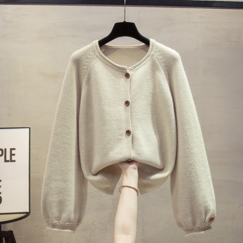 圓領毛衣外套女2025秋冬新款寬松慵懶風外穿加厚上衣洋氣針織開衫 圓領毛衣外套女2025秋冬新款寬松慵懶風外穿加厚上衣洋氣針織開衫