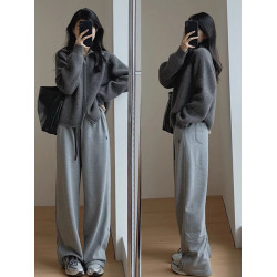 灰色拉鍊高領毛衣女秋冬季2025新款爆款內搭慵懶針織開衫外套上衣