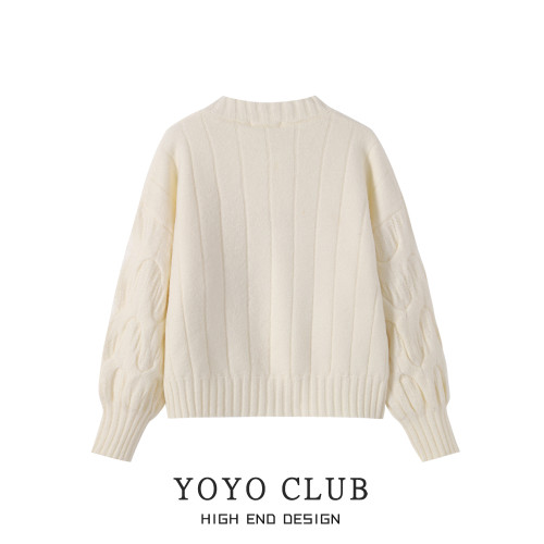 YOYO CLUB大碼復古新年毛衣女秋冬季新款穿搭上衣寬鬆針織衫外套