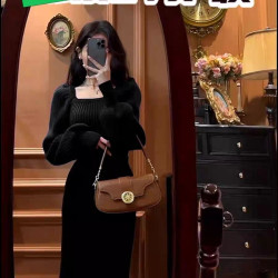 法式復古溫柔風方領打底毛衣女冬季內搭氣質針織上衣