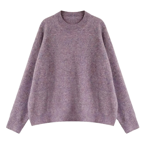 慵懶風軟糯毛衣女秋冬加厚2024新款高級感寬松圓領洋氣針織打底衫