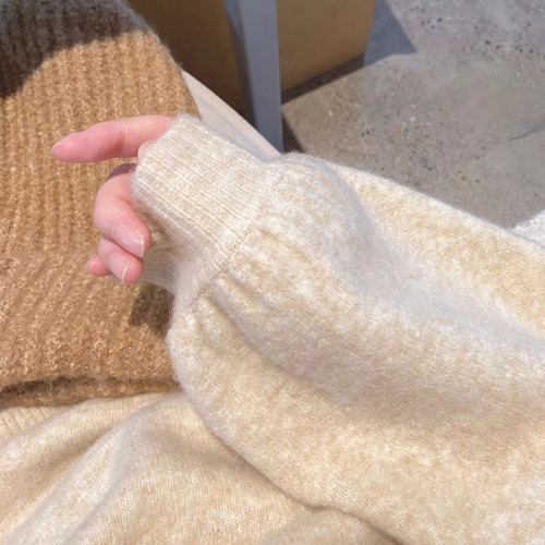 很仙的套頭v領內搭針織毛衣女打底衫2025年秋冬新款寬松慵懶上衣