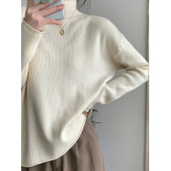 大碼胖mm秋季新款女針織衫半高領寬松內搭長袖打底衫保暖顯瘦上衣