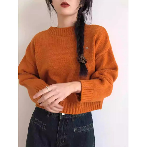 小個子設計感圓領短款毛衣女寬松加厚2025秋冬百搭針織打底衫上衣 小個子設計感圓領短款毛衣女寬松加厚2025秋冬百搭針織打底衫上衣