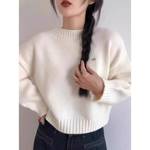 小個子設計感圓領短款毛衣女寬松加厚2025秋冬百搭針織打底衫上衣 小個子設計感圓領短款毛衣女寬松加厚2025秋冬百搭針織打底衫上衣