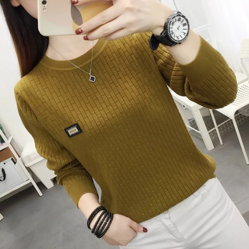 品質高級感圓領打底衫女春秋2025新款寬松顯瘦毛衣長袖針織上衣潮