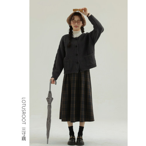 【三寸藕】冬季氣質穿搭設計感毛衣針織開衫外套女小香風長袖上衣