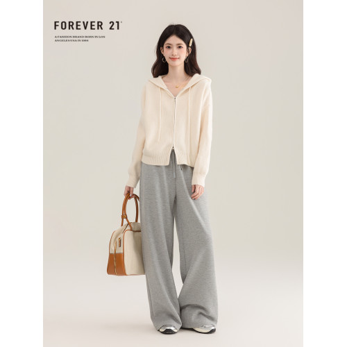 白色毛衣開衫外套女款秋冬季2025新款慵懶高級感連帽針織衫上衣