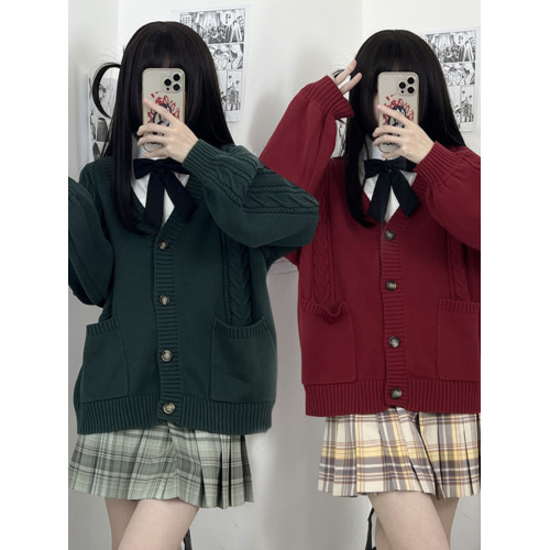 海月社 軟軟糯糯奶油加厚開衫毛衣長袖慵懶風 JK寬松針織衫女甜美 海月社 軟軟糯糯奶油加厚開衫毛衣長袖慵懶風 JK寬松針織衫女甜美