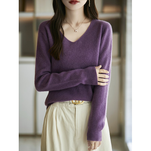 一線成衣V領毛衣女秋冬內搭寬松打底衫軟糯質感針織衫雞心領上衣 一線成衣V領毛衣女秋冬內搭寬松打底衫軟糯質感針織衫雞心領上衣