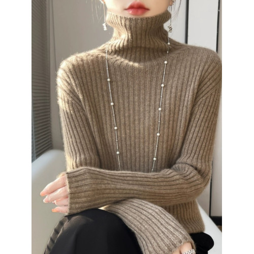 加厚高領羊毛衫女寬松顯瘦套頭毛衣大碼秋冬新款羊絨針織打底衫