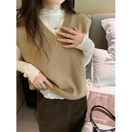 2025新款小香風蕾絲半高領打底衫女春秋法式溫柔洋氣內搭上衣曡穿