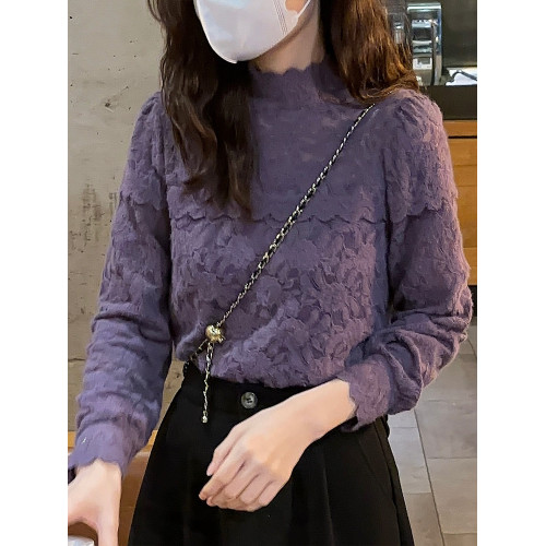 法式內搭蕾絲打底衫女2025新款秋冬爆款時尚洋氣獨特別致小衫上衣