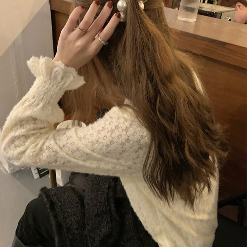 大碼胖MM半高領蕾絲衫女秋冬新款氣質鏤空磨毛內搭加絨加厚打底衫