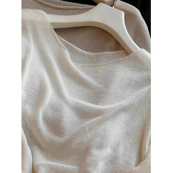 CHAO級無D推薦！慵懶松弛感~天絲亞麻涼感紙片人寬松針織防曬罩衫