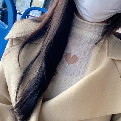 純欲愛心蕾絲打底衫女設計感小衆洋氣小衫長袖打底內搭上衣秋冬 純欲愛心蕾絲打底衫女設計感小衆洋氣小衫長袖打底內搭上衣秋冬