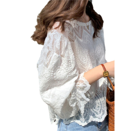蕾絲襯衫女裝早春秋2025年新款爆款雪紡寬松洋氣時尚小衫長袖上衣