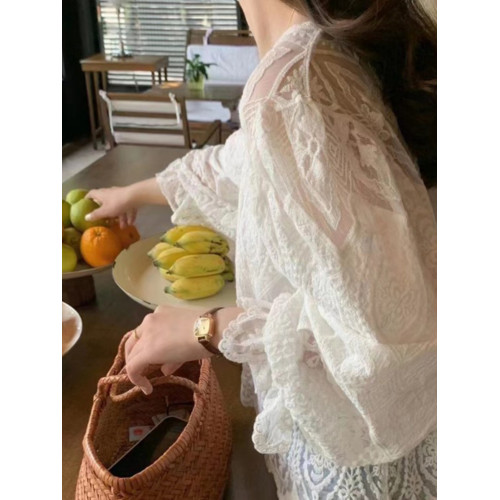 蕾絲襯衫女裝早春秋2025年新款爆款雪紡寬松洋氣時尚小衫長袖上衣