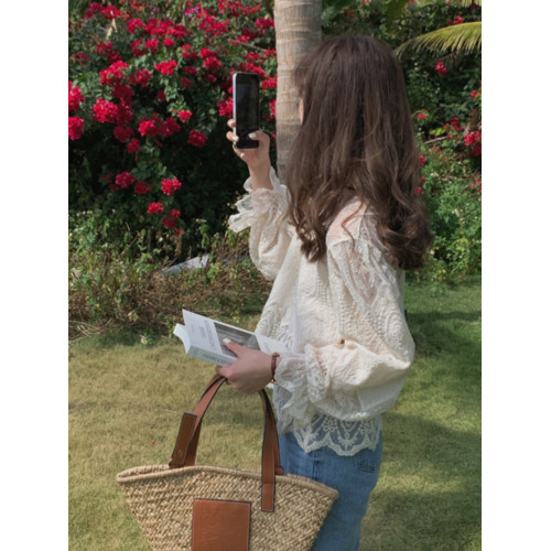 蕾絲襯衫女裝早春秋2025年新款爆款雪紡寬松洋氣時尚小衫長袖上衣