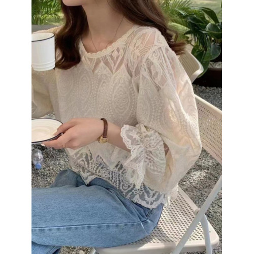 蕾絲襯衫女裝早春秋2025年新款爆款雪紡寬松洋氣時尚小衫長袖上衣