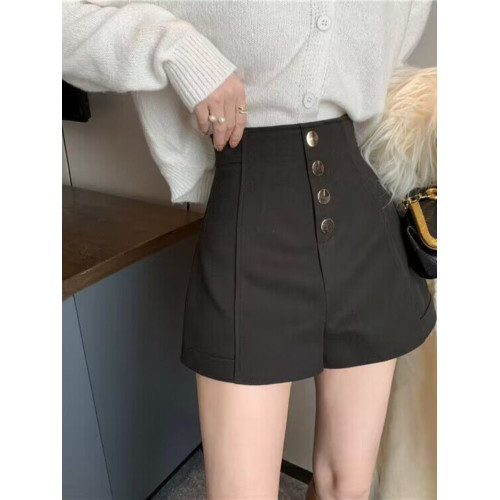 大碼網紅爆款短褲女裝新款秋季小個子高腰顯瘦濶腿黑色休閒褲子潮 大碼網紅爆款短褲女裝新款秋季小個子高腰顯瘦濶腿黑色休閒褲子潮