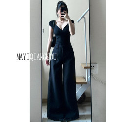 175高個子加長版180復古西裝褲女春秋百搭寬松高腰直筒休閒拖地褲