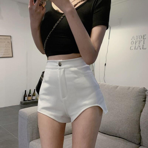 白色高腰辣妹短褲女爵士舞蹈ds褲子韓版緊身包臀打底性感女團熱褲 白色高腰辣妹短褲女爵士舞蹈ds褲子韓版緊身包臀打底性感女團熱褲