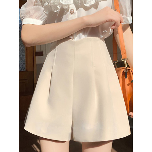 大碼西裝短褲女春夏a字胖mm高腰黑色濶腿褲顯瘦遮肚休閒褲工裝褲 大碼西裝短褲女春夏a字胖mm高腰黑色濶腿褲顯瘦遮肚休閒褲工裝褲