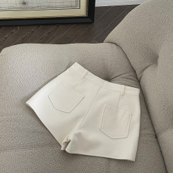 FASC自製 白色西裝短褲女2025新款高腰百搭顯瘦時尚小衆黑色熱褲