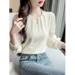 春秋新款別致漂亮蕾絲衫女長袖打底衫內搭外穿洋氣小衫高級感上衣