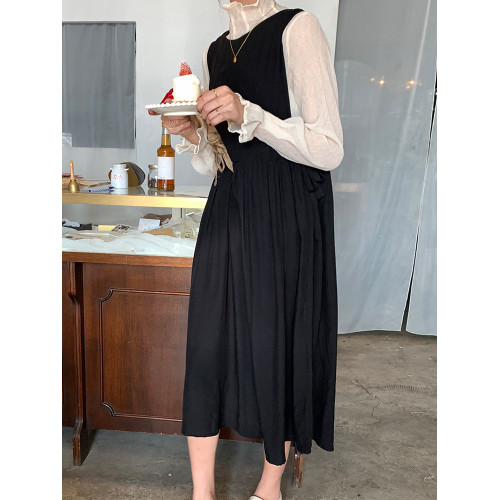 2025秋季新款韓版內搭上衣洋氣木耳邊高領百搭雪紡網紗打底衫女