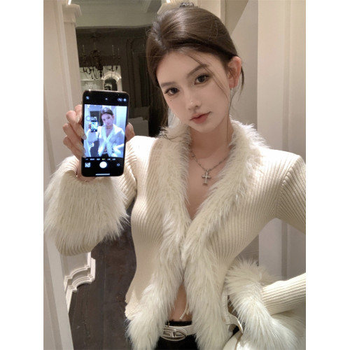 純欲辣妹性感v領短款上衣女秋冬毛毛針織開衫小香風聖誕毛衣外套 純欲辣妹性感v領短款上衣女秋冬毛毛針織開衫小香風聖誕毛衣外套