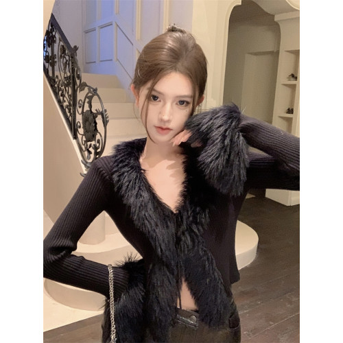 純欲辣妹性感v領短款上衣女秋冬毛毛針織開衫小香風聖誕毛衣外套 純欲辣妹性感v領短款上衣女秋冬毛毛針織開衫小香風聖誕毛衣外套