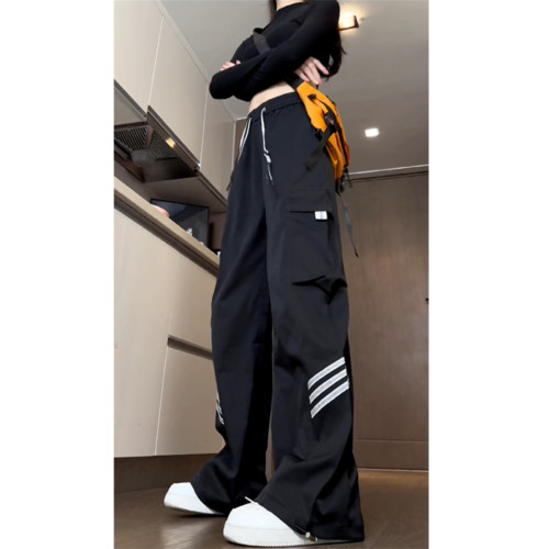 美式工裝褲女秋季2025新款酷颯風寬松直筒濶腿顯瘦學生休閒褲子潮 美式工裝褲女秋季2025新款酷颯風寬松直筒濶腿顯瘦學生休閒褲子潮