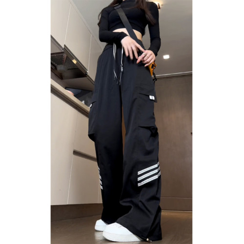 美式工裝褲女秋季2025新款酷颯風寬松直筒濶腿顯瘦學生休閒褲子潮 美式工裝褲女秋季2025新款酷颯風寬松直筒濶腿顯瘦學生休閒褲子潮