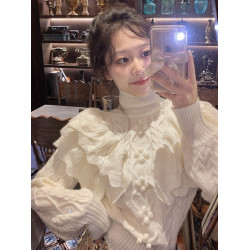 宮廷風加厚高領麻花毛衣女2025新款秋冬很仙洋氣別致外套上衣ins