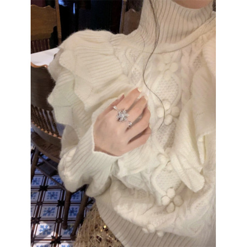 宮廷風加厚高領麻花毛衣女2025新款秋冬很仙洋氣別致外套上衣ins