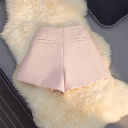 小香風短褲女2025年秋冬新款高腰顯瘦外穿a字休閒褲裙毛呢濶腿褲