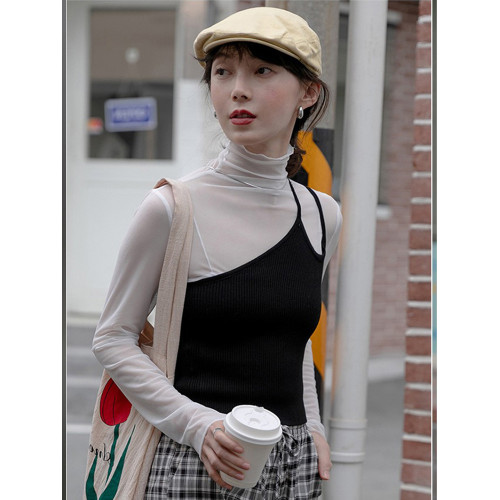 冰絲網紗打底衫女夏季修身內搭長袖薄紗透明罩衫防曬t恤辣妹上衣 冰絲網紗打底衫女夏季修身內搭長袖薄紗透明罩衫防曬t恤辣妹上衣