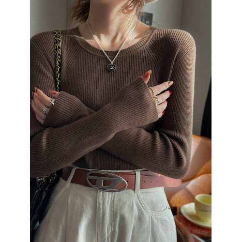 羊絨打底衫女2025新款秋冬內搭灰色圓領毛衣高級感針織衫內穿上衣