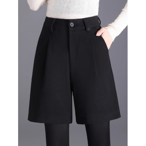 冬款呢子五分褲女寬松2025新款毛呢短褲女秋冬高腰濶腿外穿靴褲女 冬款呢子五分褲女寬松2025新款毛呢短褲女秋冬高腰濶腿外穿靴褲女