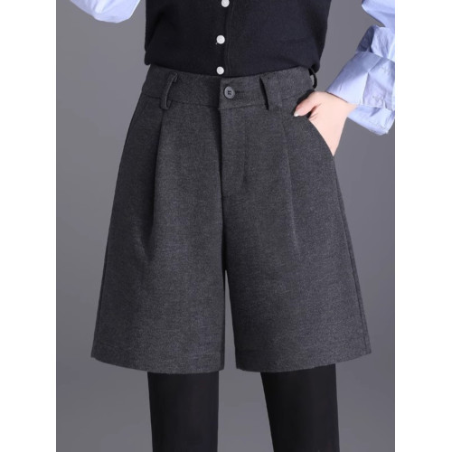 冬款呢子五分褲女寬松2025新款毛呢短褲女秋冬高腰濶腿外穿靴褲女 冬款呢子五分褲女寬松2025新款毛呢短褲女秋冬高腰濶腿外穿靴褲女