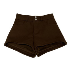 美拉德棕色呢子短褲女2025年秋冬新款復古顯瘦高腰熱褲濶腿褲靴褲