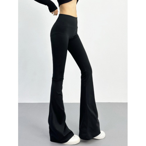 超模加長拖地高腰收腹翹臀喇叭褲復古顯瘦百搭彈力裸感緊身瑜珈褲