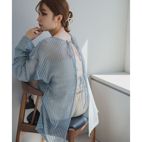 夏季日系KAS前後2WAY鏤空鉤花蝴蝶結系帶甜美百搭蕾絲衫開衫罩衫