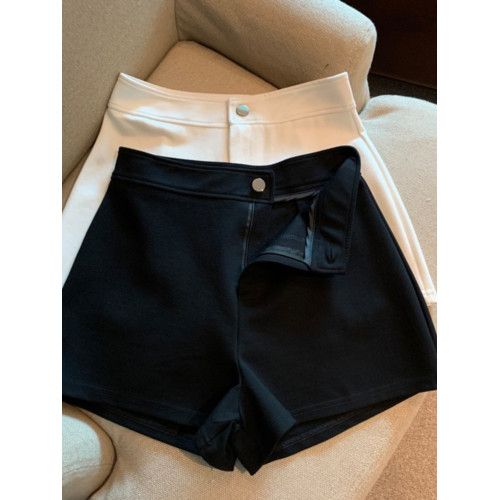 黑色彈力緊身西裝短褲女秋冬2025新款大碼胖mm高腰顯瘦a字熱褲潮