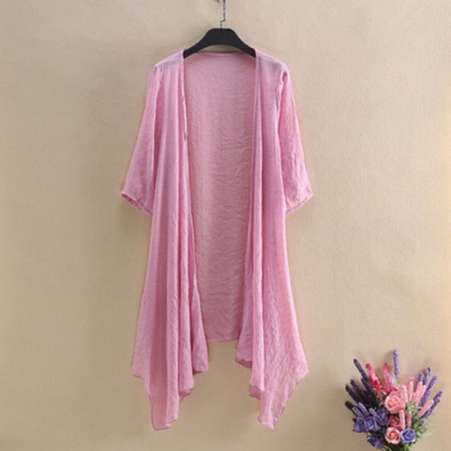 棉麻民族風防曬衣外搭開衫可臘染紥染新款女中長款薄款寬松搭裙子