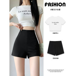 黑色高腰西裝短褲女秋季2025新款小個子提臀顯瘦三分外穿打底熱褲