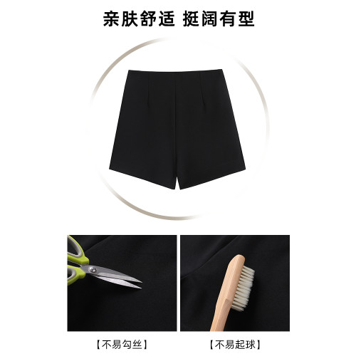 黑色高腰西裝短褲女秋季2025新款小個子提臀顯瘦三分外穿打底熱褲